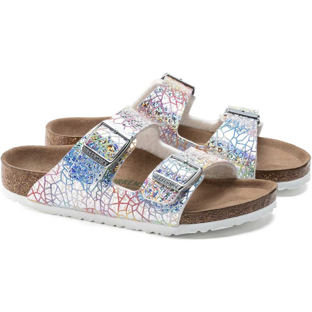 Birkenstock Kids Arizon Vegan Sandals - Silver - 1022173 - Image 3