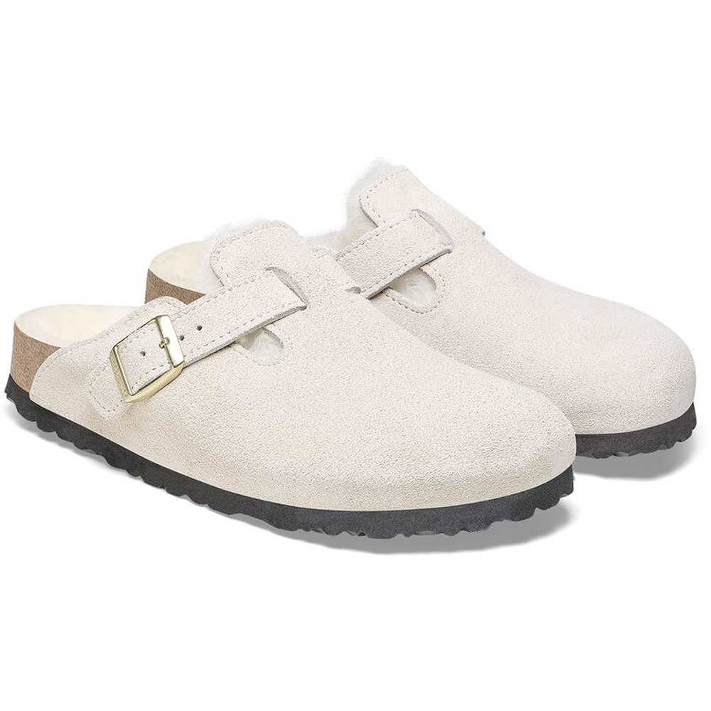 Birkenstock Boston Shearling Clogs - Antique White - 1026192 - Image 3