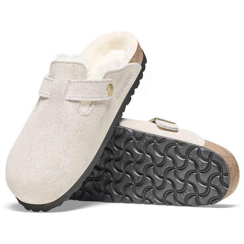 Birkenstock Boston Shearling Clogs - Antique White - 1026192 - Image 4