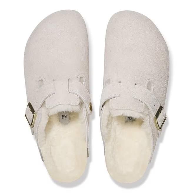 Birkenstock Boston Shearling Clogs - Antique White - 1026192 - Image 5