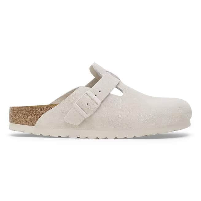Birkenstock Women's Boston Suede Clogs - Antique White - 1027693 - Image 2