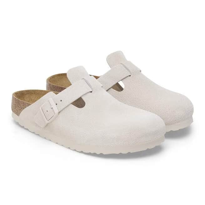 Birkenstock Women's Boston Suede Clogs - Antique White - 1027693 - Image 3