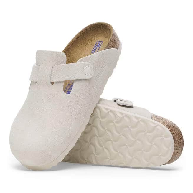 Birkenstock Women's Boston Suede Clogs - Antique White - 1027693 - Image 4
