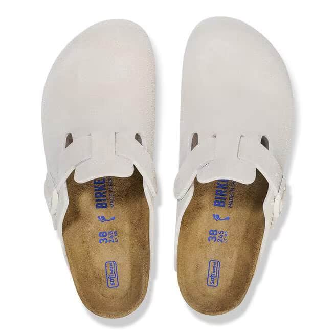 Birkenstock Women's Boston Suede Clogs - Antique White - 1027693 - Image 5