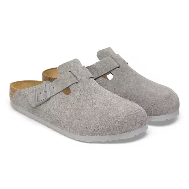 Birkenstock Boston Suede Clogs - Stone Coin - 1027751 - Image 3