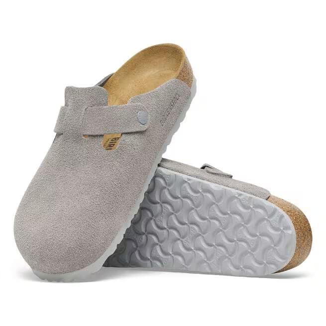 Birkenstock Boston Suede Clogs - Stone Coin - 1027751 - Image 4