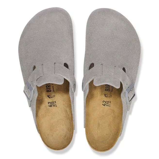 Birkenstock Boston Suede Clogs - Stone Coin - 1027751 - Image 5