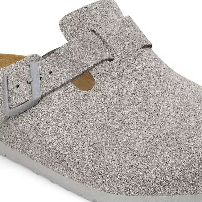 Birkenstock Boston Suede Clogs - Stone Coin - 1027751 - Image 6