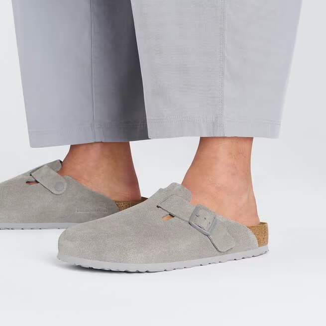 Birkenstock Boston Suede Clogs - Stone Coin - 1027751 - Image 7