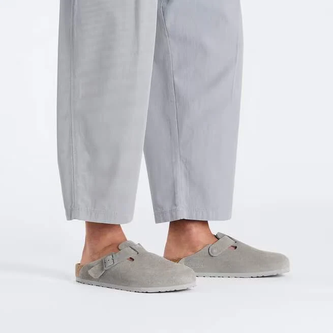Birkenstock Boston Suede Clogs - Stone Coin - 1027751 - Image 8