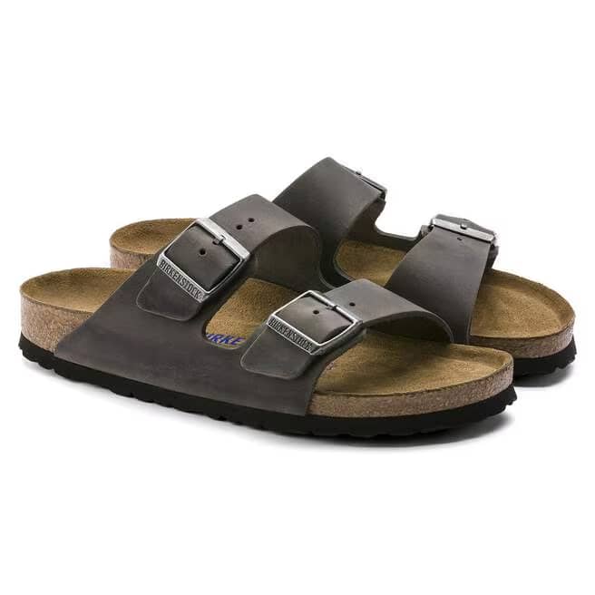 Birkenstock Arizona Leather Sandals - Iron - 552801 - Image 3