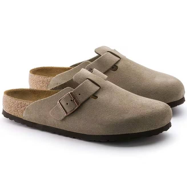 Birkenstock Boston Suede Clogs - Taupe - 560771 - Image 3