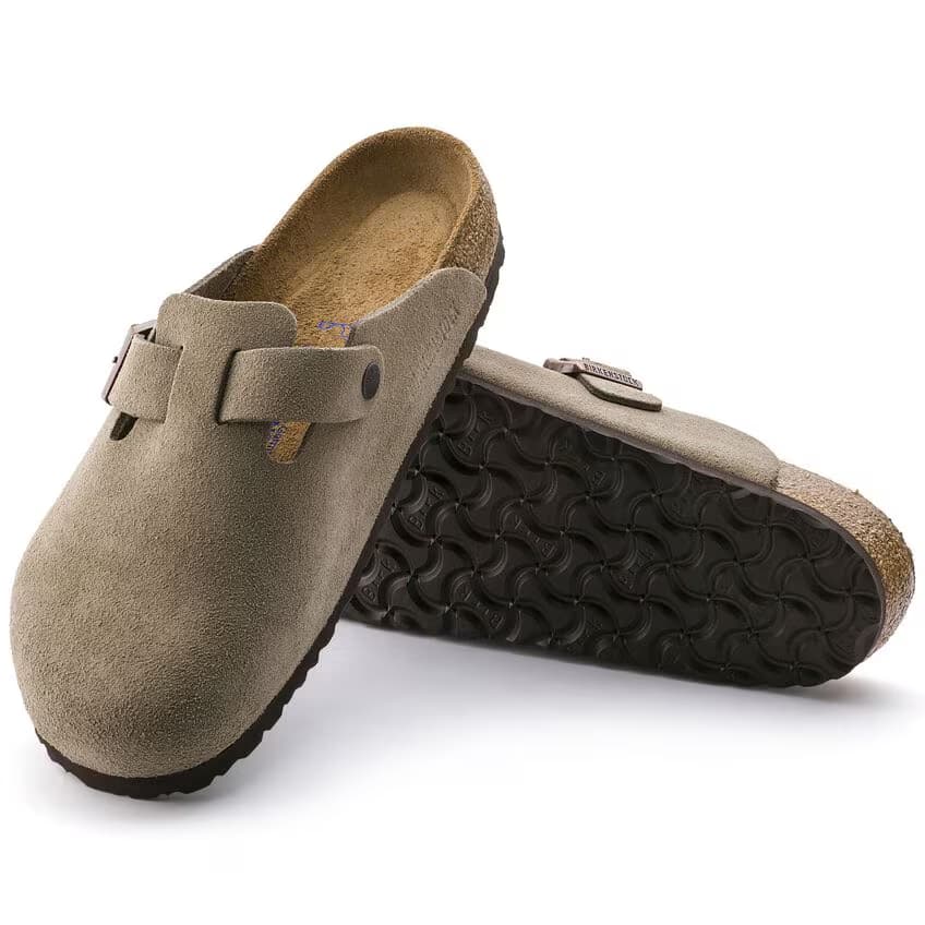 Birkenstock Boston Suede Clogs - Taupe - 560771 - Image 4