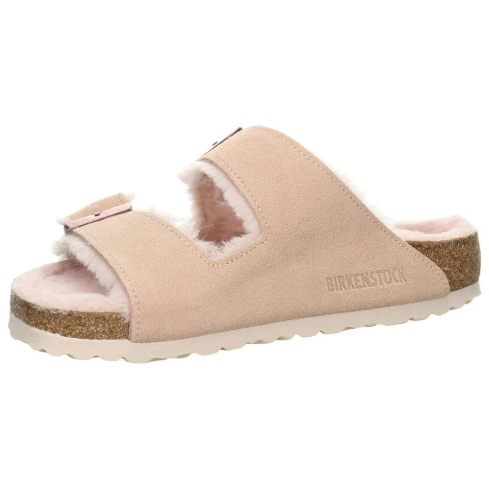 Birkenstock Arizona Shearling Sandals - Light Rose 1020411 - Image 2