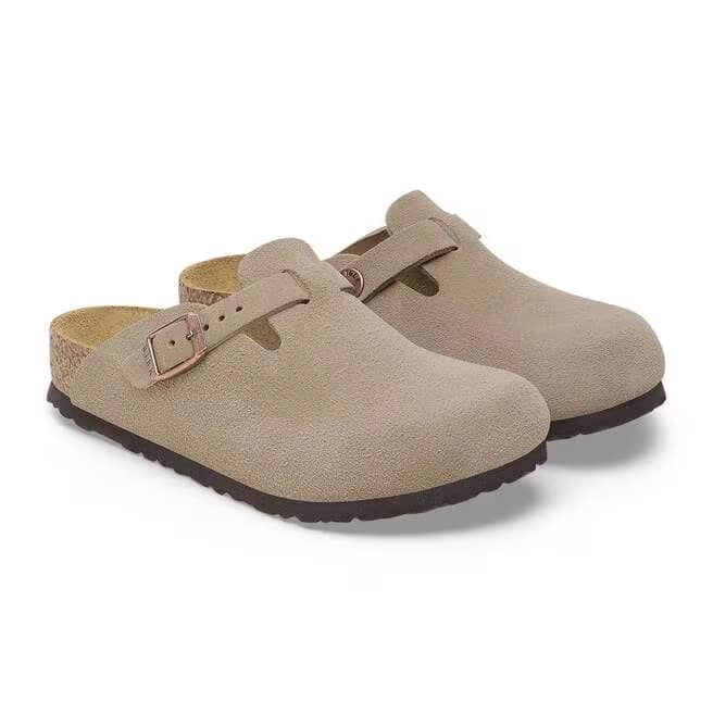 Birkenstock Kids Boston Suede Clogs - Taupe - 1027875 - Image 3