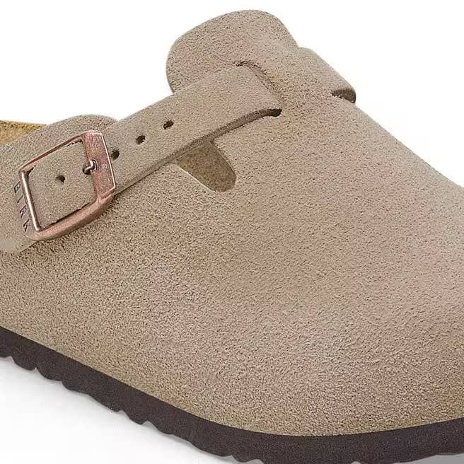 Birkenstock Kids Boston Suede Clogs - Taupe - 1027875 - Image 6