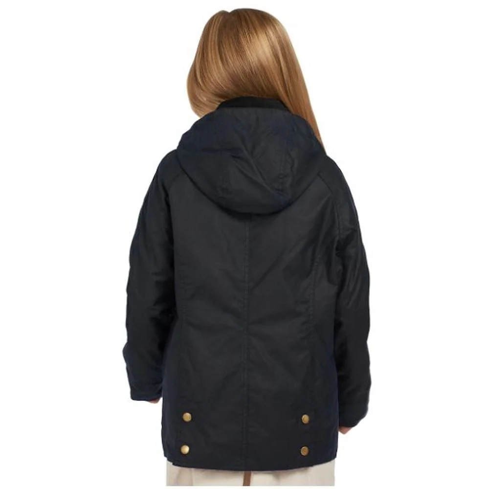 Barbour Girl's Hooded Beadnell Wax Jacket - Image 3