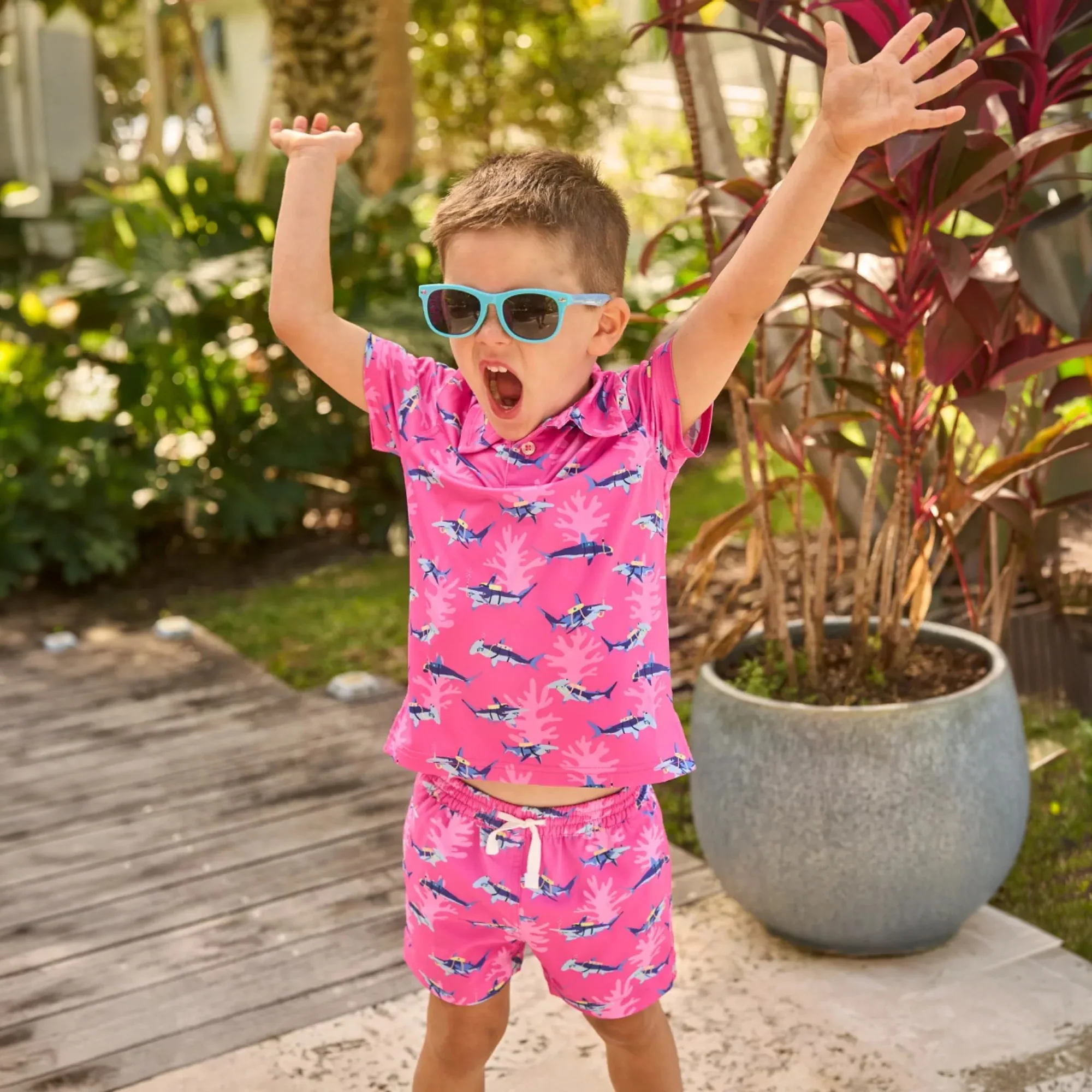 Chubbies Lil Great Pink Shark Polo - Image 3