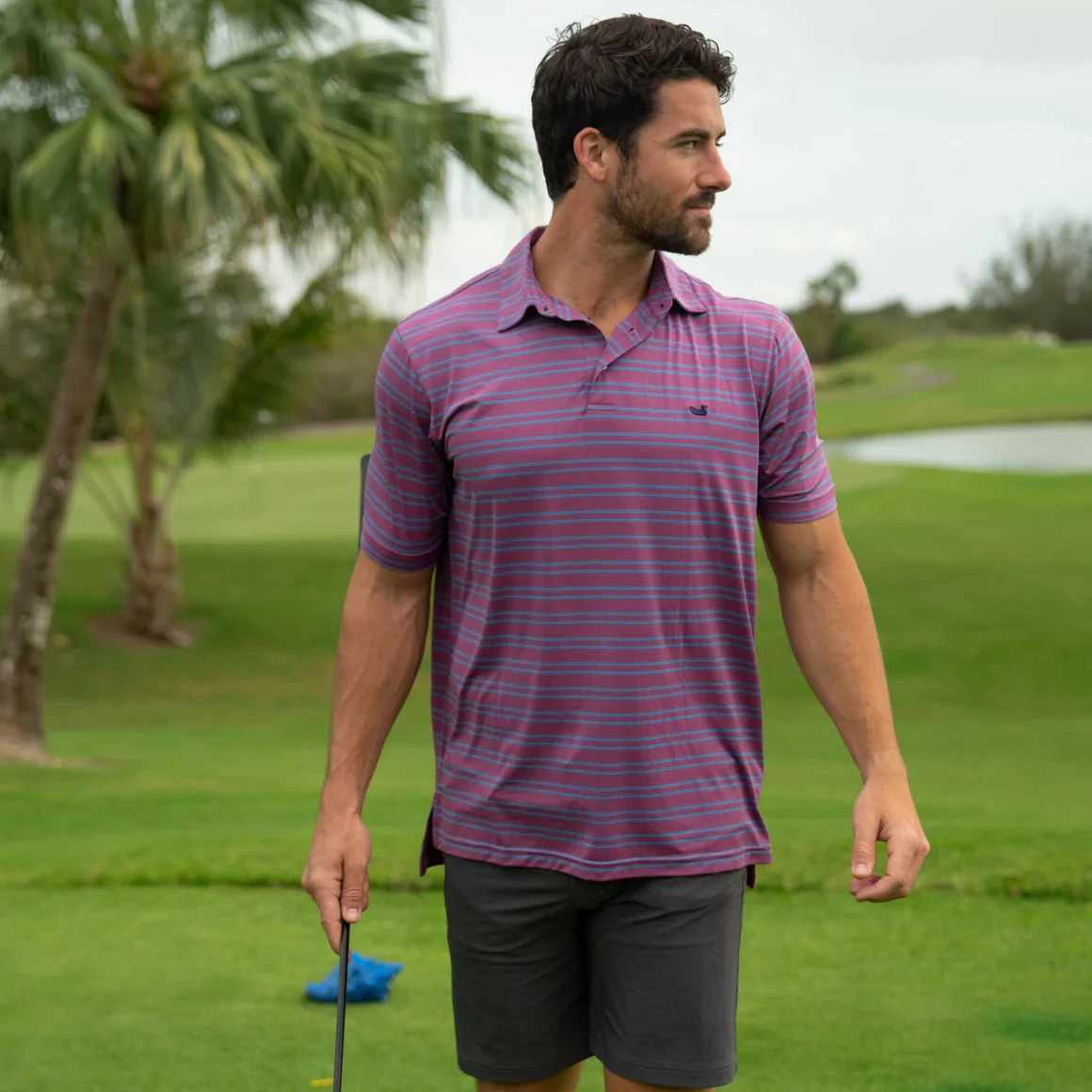 Men's Bermuda Performance Polo - Naples Stripe - Image 3