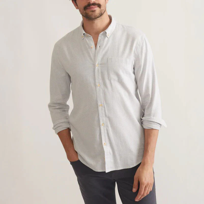 Marine Layer Men's California Oxford Long Sleeve Shirt - Image 6