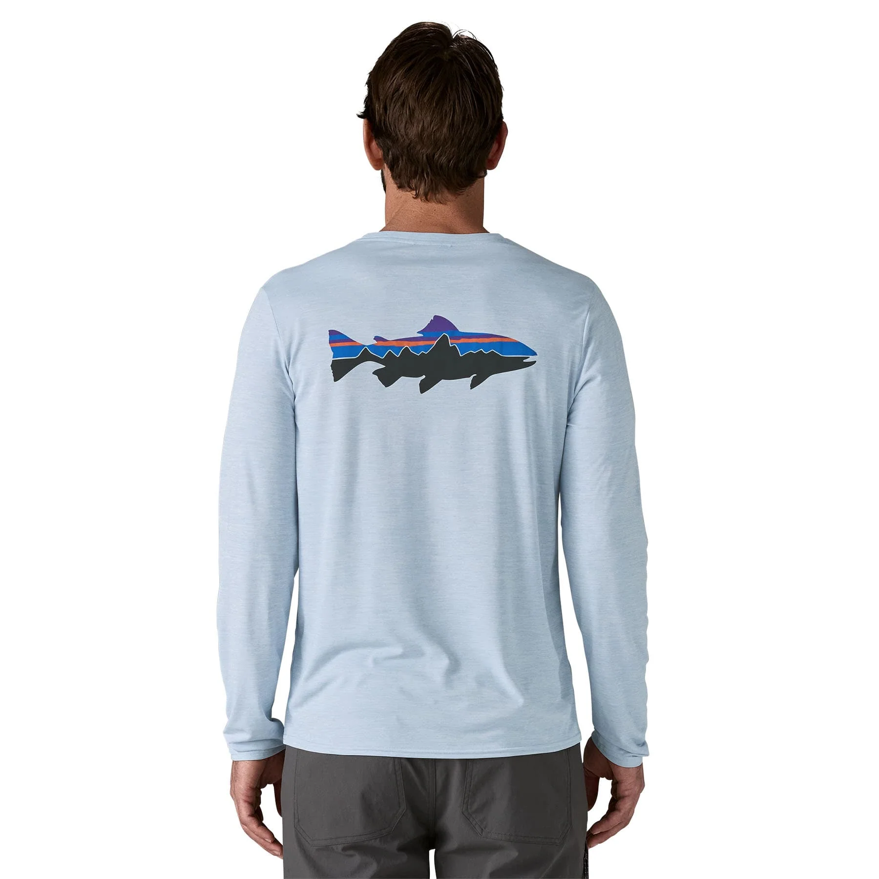 Patagonia Men's Cap Cool Graphic Tee Long Sleeve - Waters - Image 3