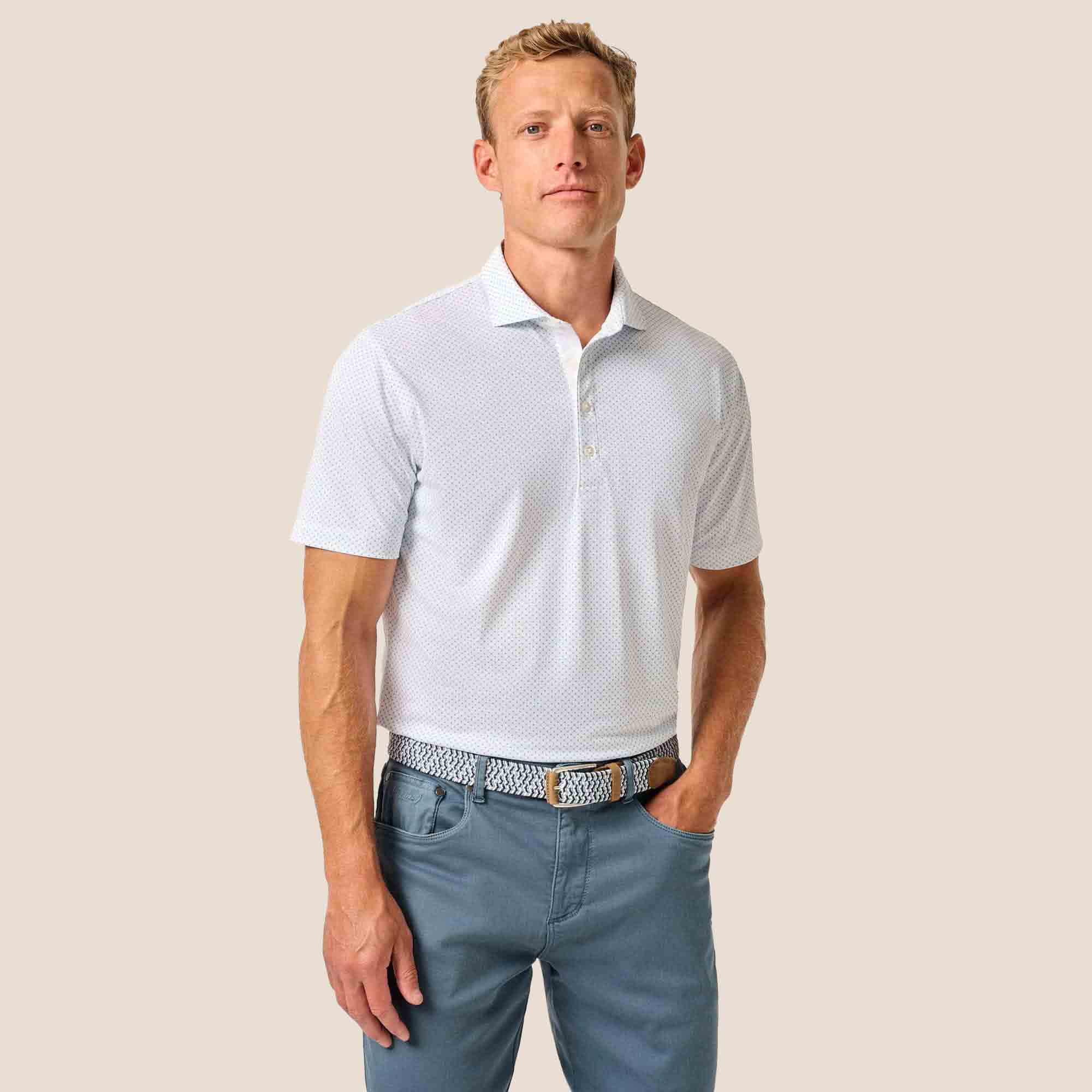 Johnnie-O Men's Cason Mesh Printed Polo - Image 2