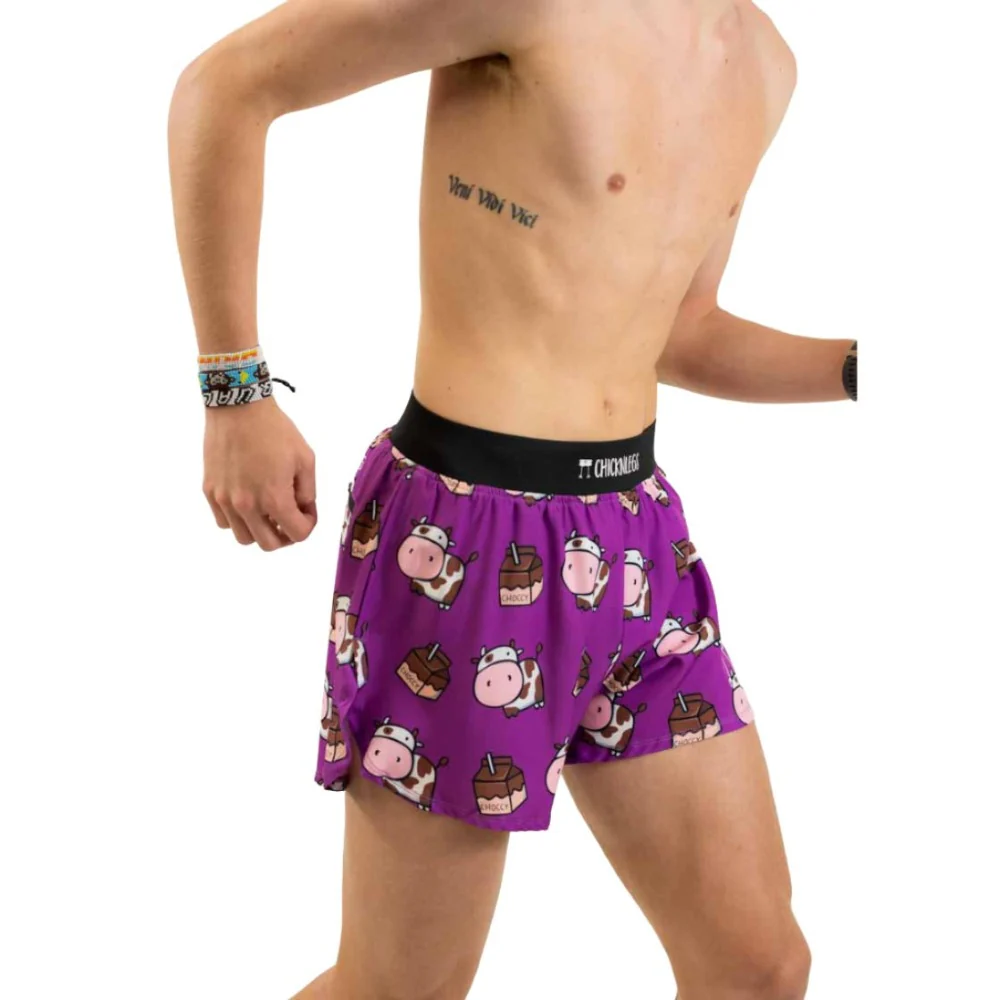ChicknLegs Men's Choccy Cows Half Split Shorts 4" - Image 2