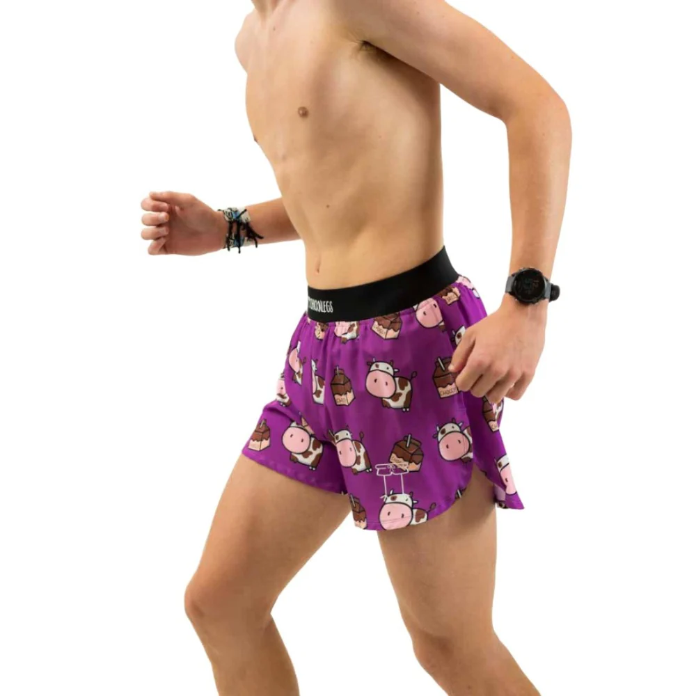 ChicknLegs Men's Choccy Cows Half Split Shorts 4" - Image 4