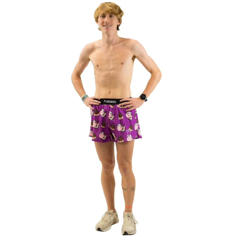 ChicknLegs Men's Choccy Cows Half Split Shorts 4" - Image 5