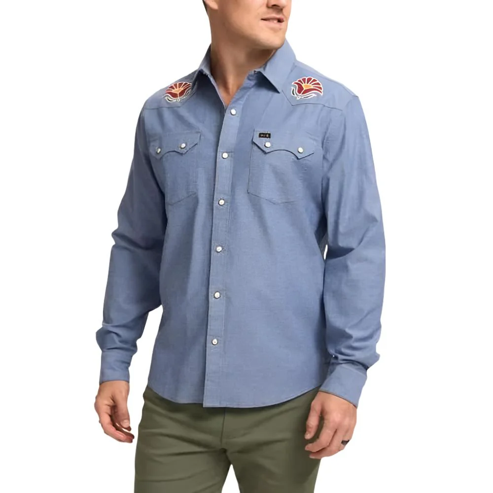 Howler Brothers Men's Crosscut Deluxe Long Sleeve Snapshirt - Image 3