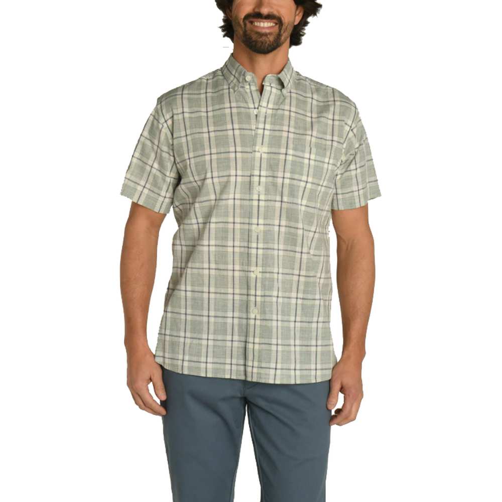 Men's Fanning Plaid Slub Short Sleeve Shirt - Image 3