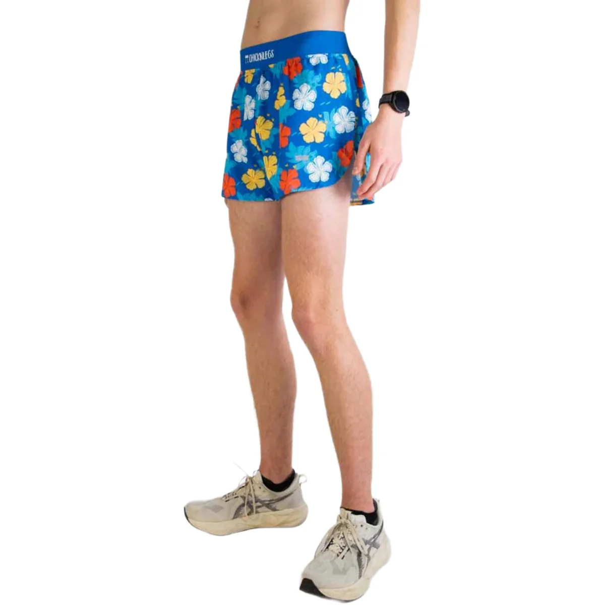 ChicknLegs Men's Hawaiian Half Split Shorts 4" - Image 3