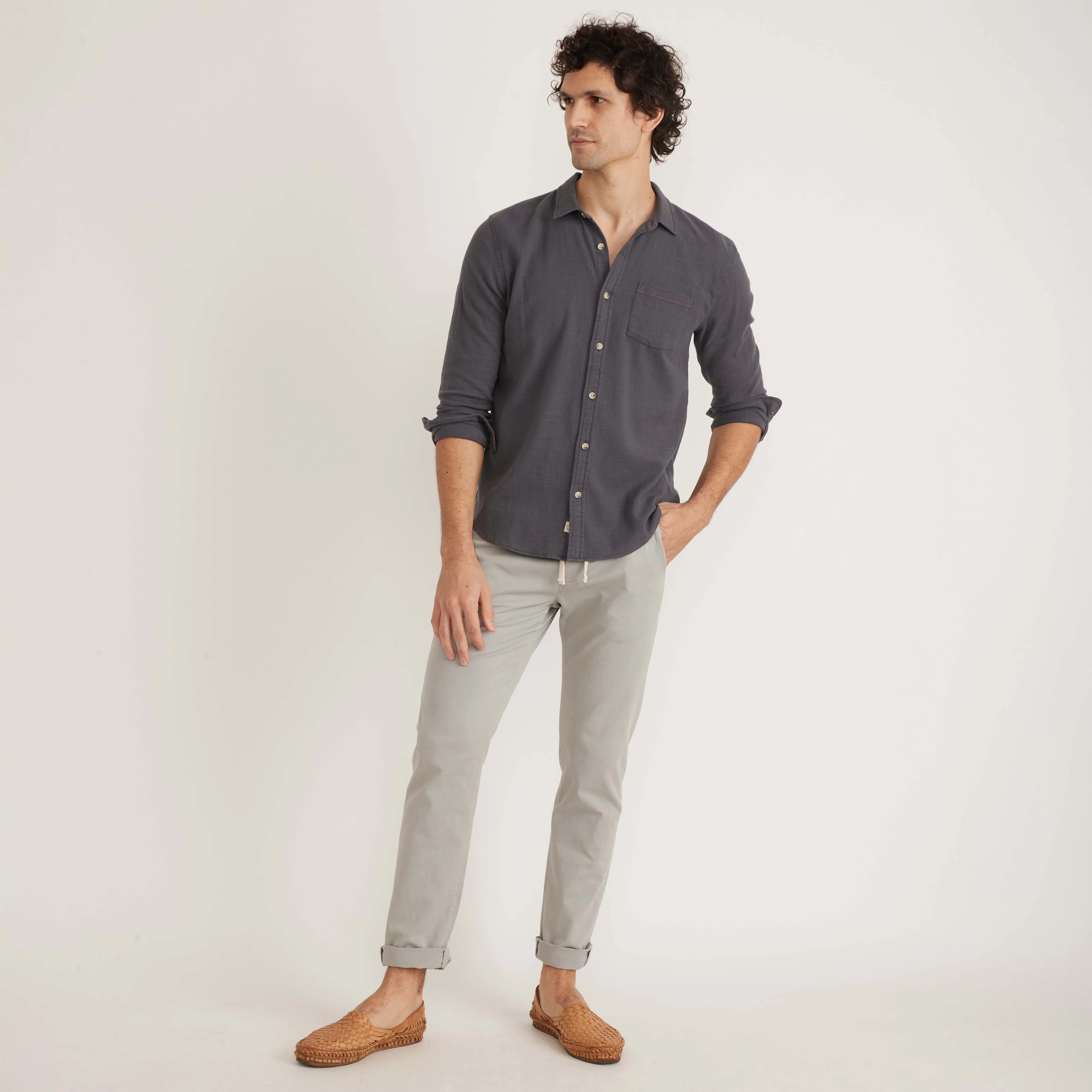 Marine Layer Men's Classic Selvage Long Sleeve Shirt - Image 4