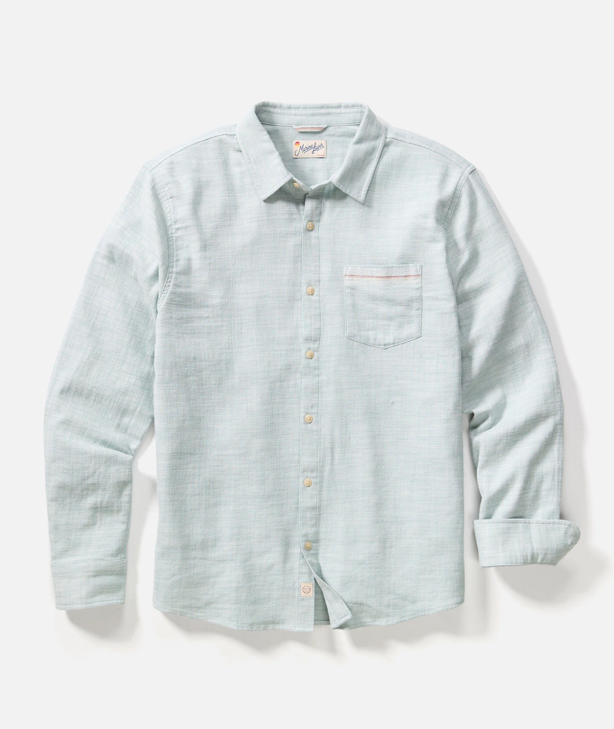 Marine Layer Men's Classic Selvage Long Sleeve Shirt - Image 6