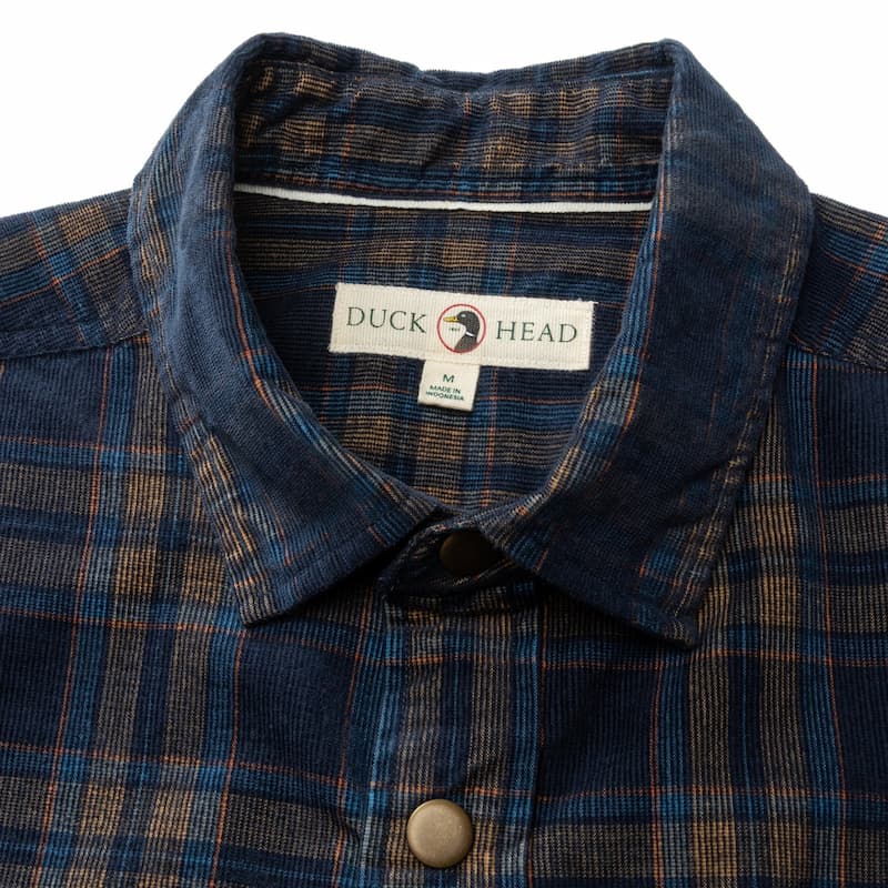 Duck Head Men's Long Sleeve Corduroy Plaid Snap Shirt - Cavern - Image 3