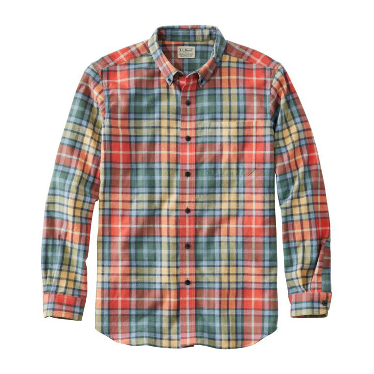 L.L. Bean's Men's Long Sleeve Scotch Plaid Flannel Shirt