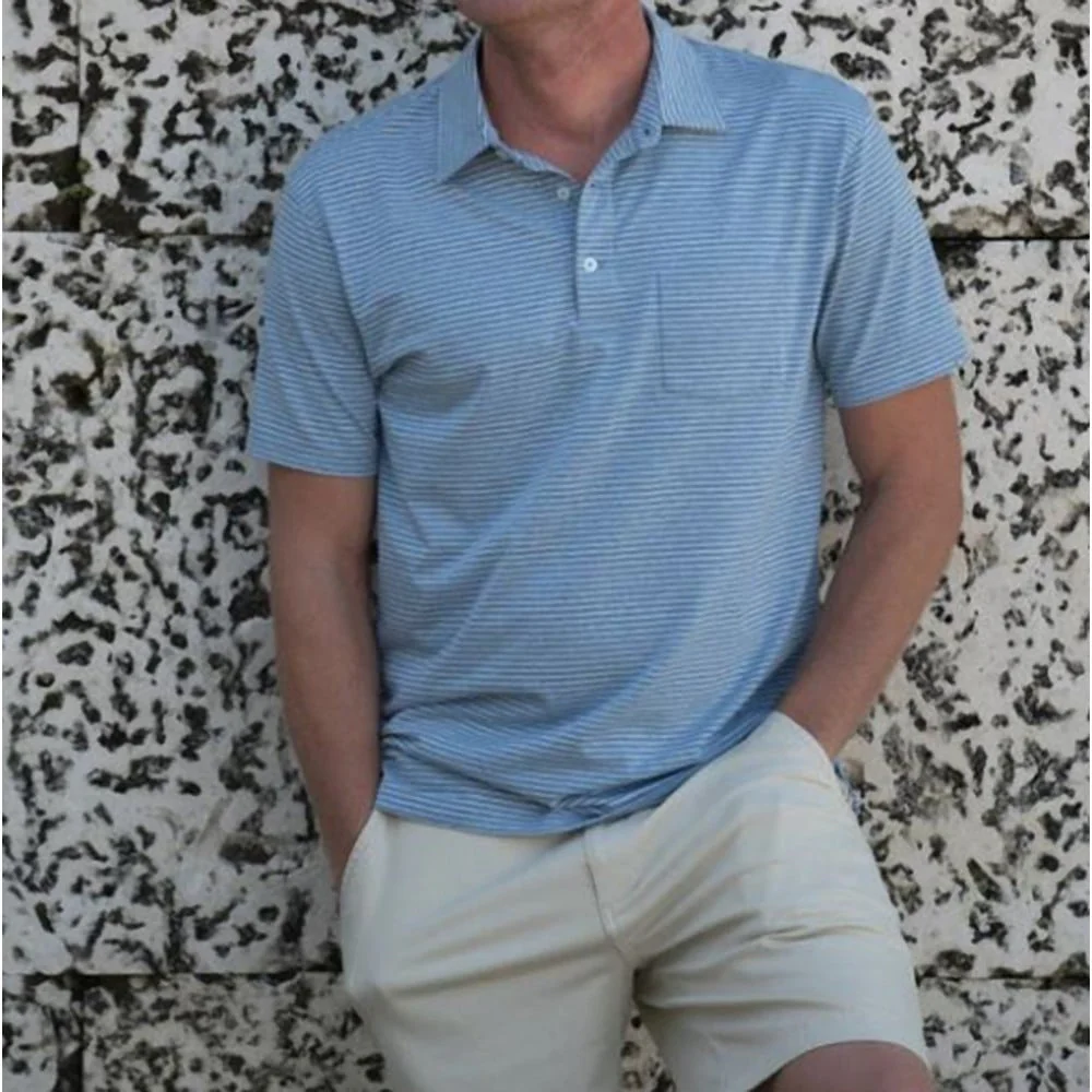 Men's Melange Stripe Polo - Image 3