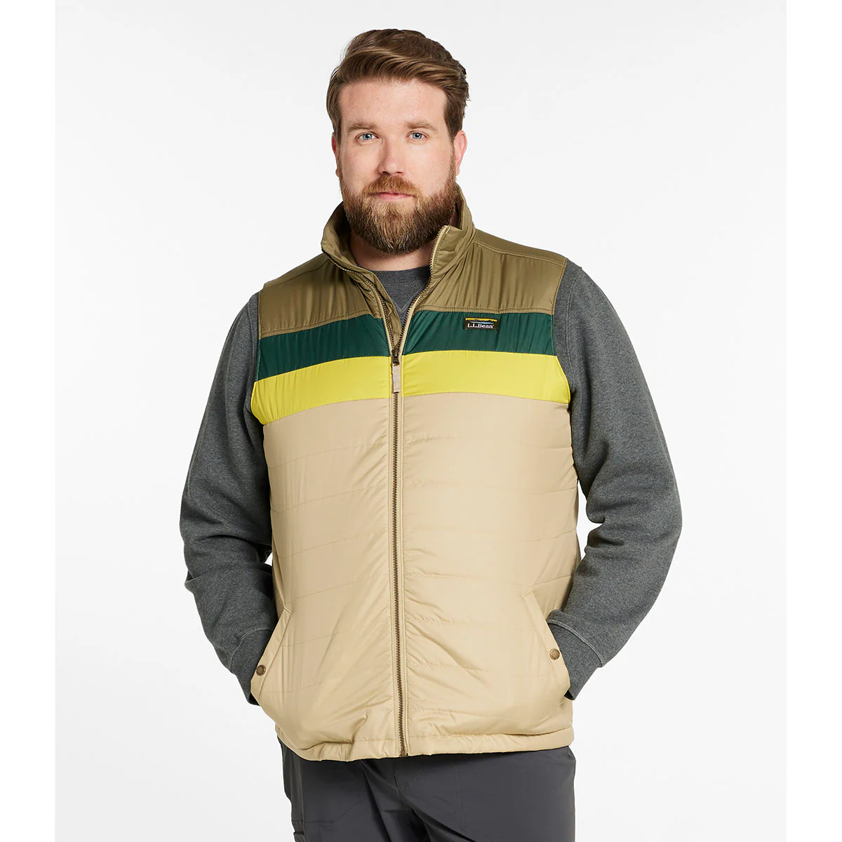 L.L. Bean Men's Mountain Classic Puffer Color Block Vest - Image 3