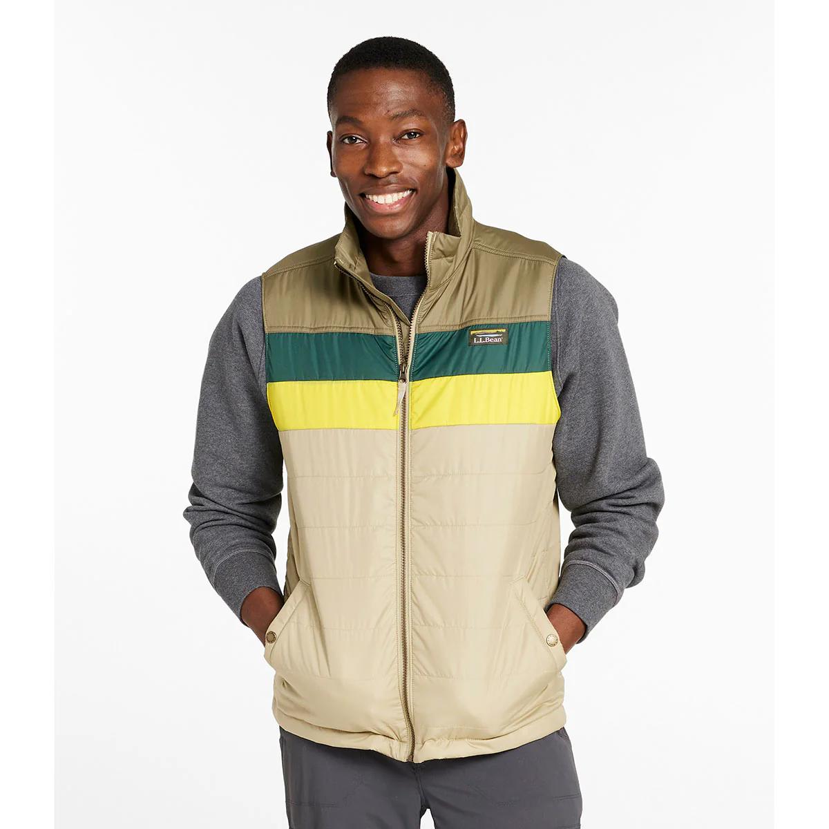 L.L. Bean Men's Mountain Classic Puffer Color Block Vest - Image 6