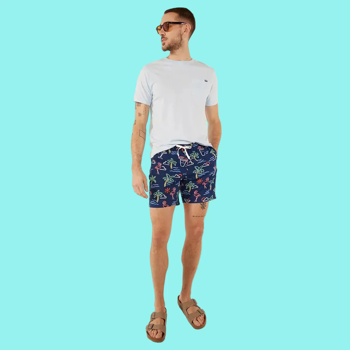 Chubbies Men's Neon Light Swim Trunks ZP-7" - Image 5