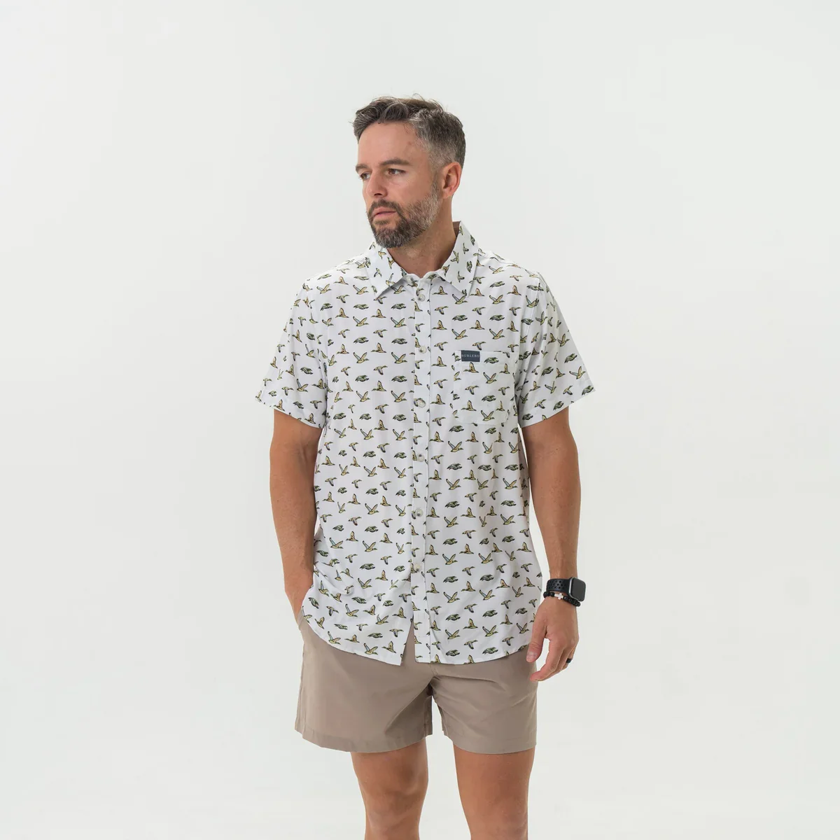 Burlebo's Men's Performance Short Sleeve Button Up Shirt - Image 4