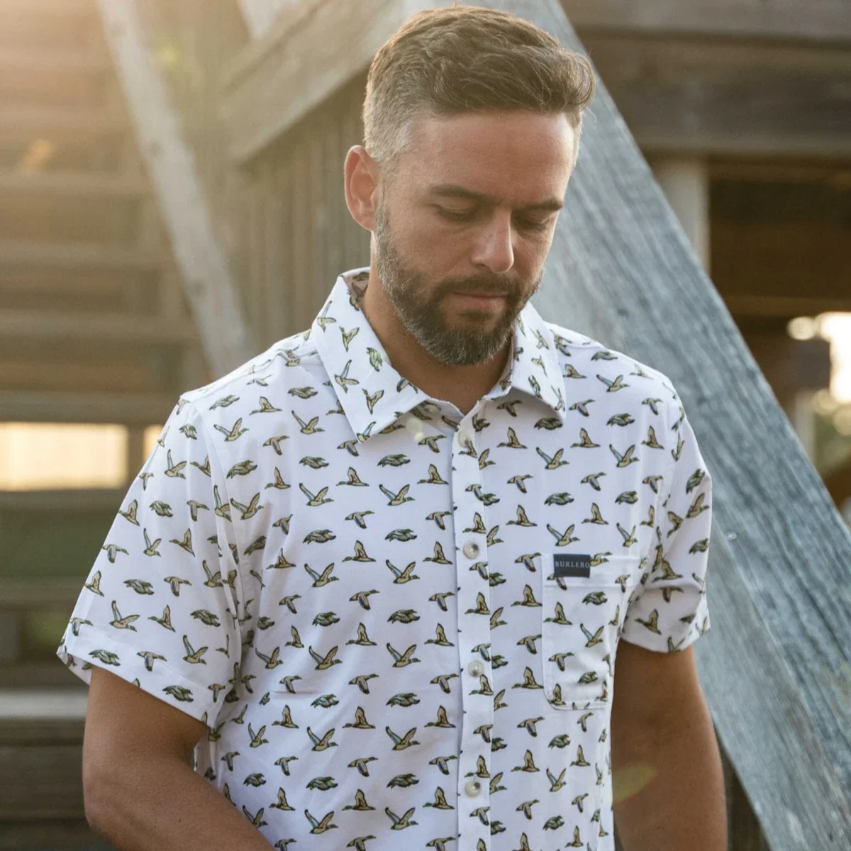 Burlebo's Men's Performance Short Sleeve Button Up Shirt - Image 5