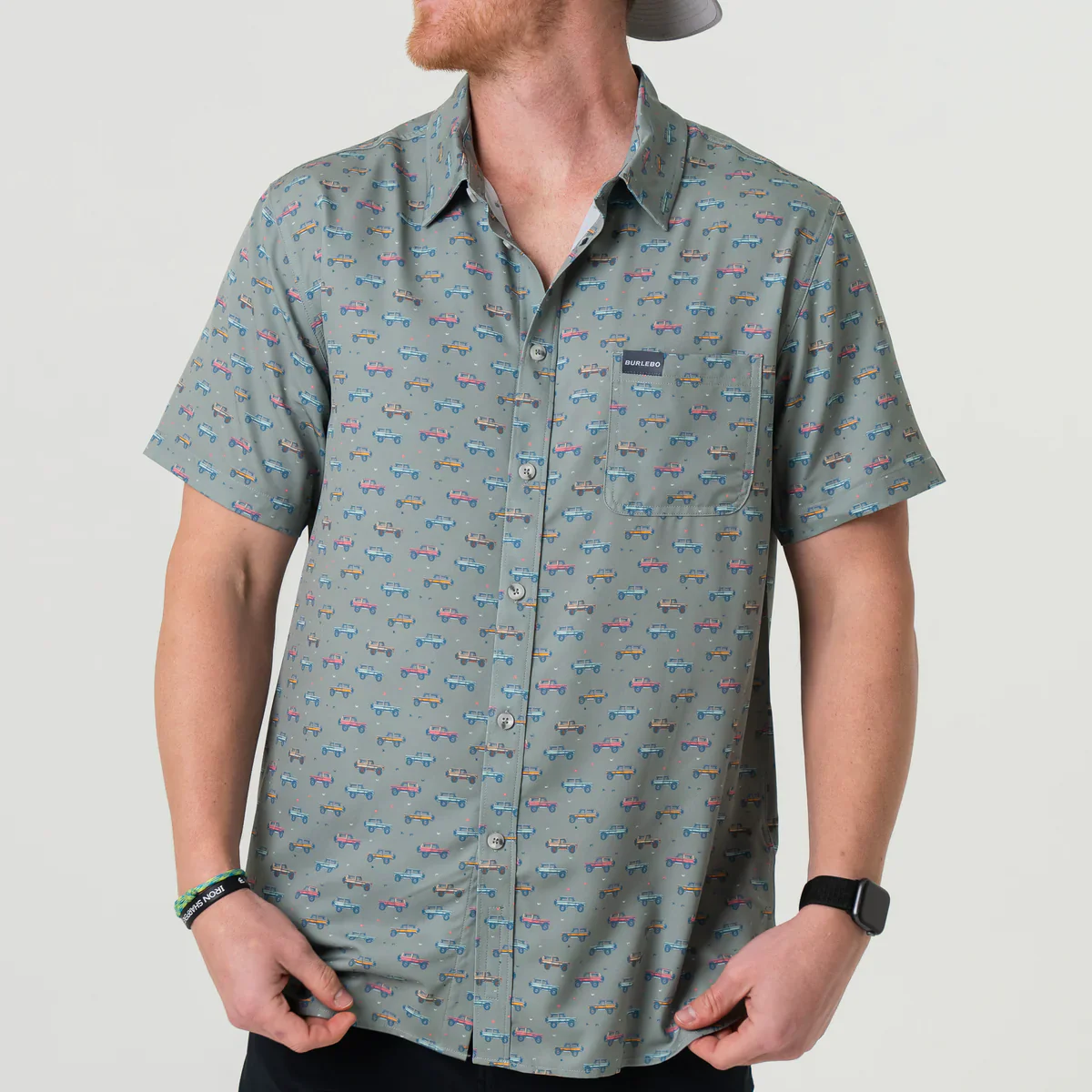 Burlebo's Men's Performance Short Sleeve Button Up Shirt - Image 6