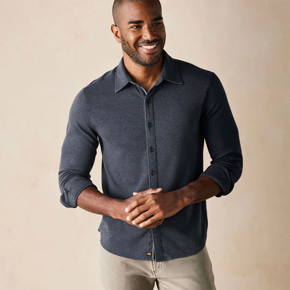 Men's Puremeso Acid Wash Long-Sleeve Button Up Shirt - Image 3