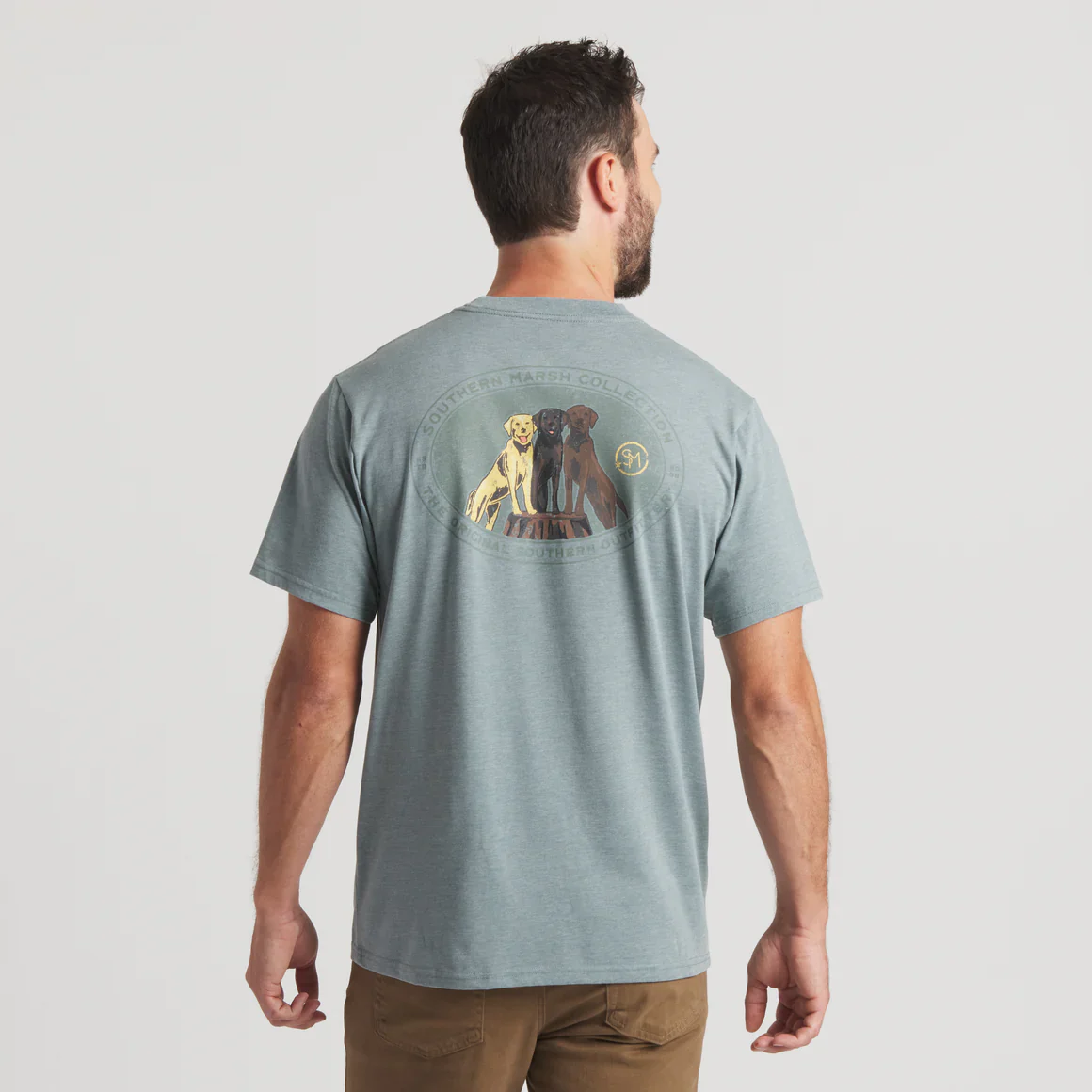 Southern Marsh Men's Seawash Short Sleeve T-shirt - Lab Trio - Image 3
