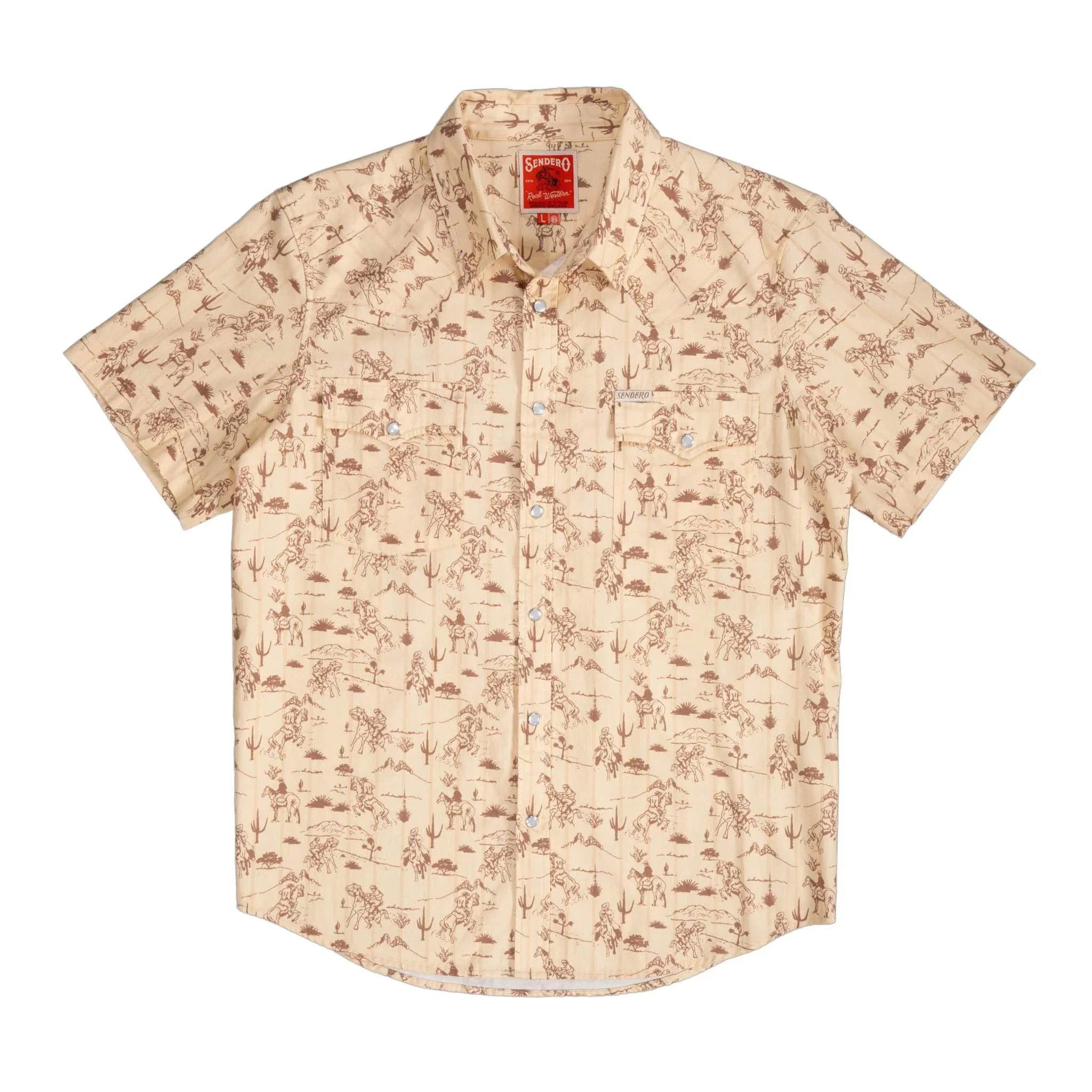 Sendero Men's Serape Short Sleeve Pearl Snap Button Up - Image 4