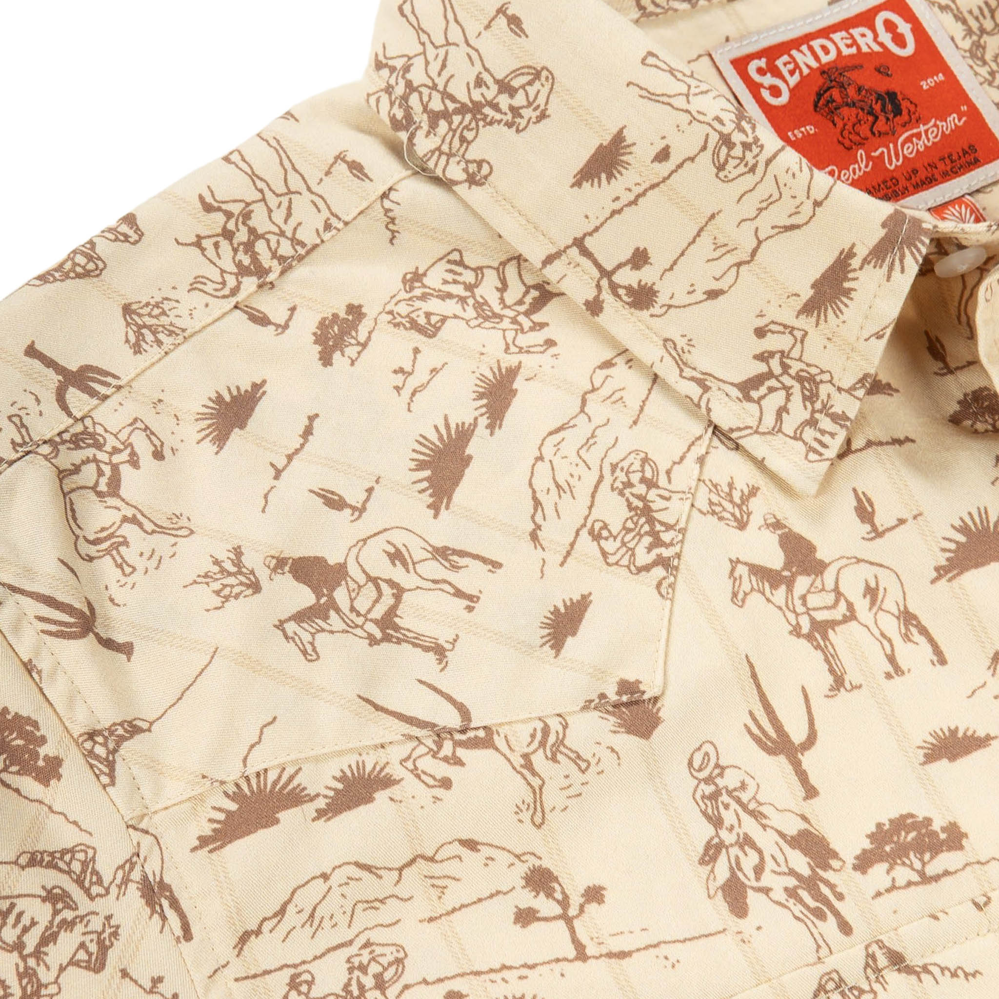 Sendero Men's Serape Short Sleeve Pearl Snap Button Up - Image 5