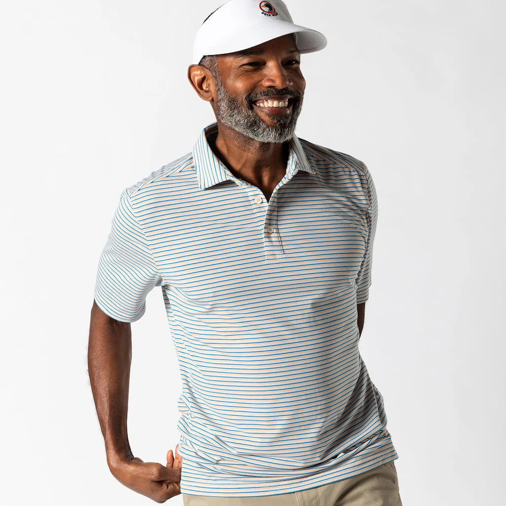 Duck Head Men's Striped Summerford Performance Jersey Polo - Image 2