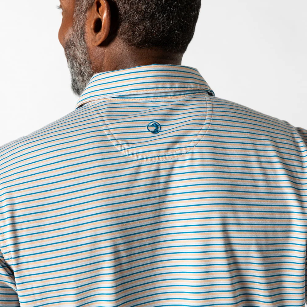 Duck Head Men's Striped Summerford Performance Jersey Polo - Image 3