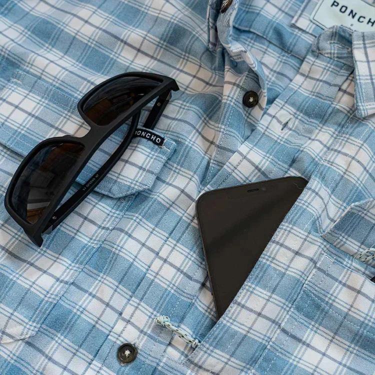 Poncho Men's Performance Flannel - The Blue Bison - Image 2